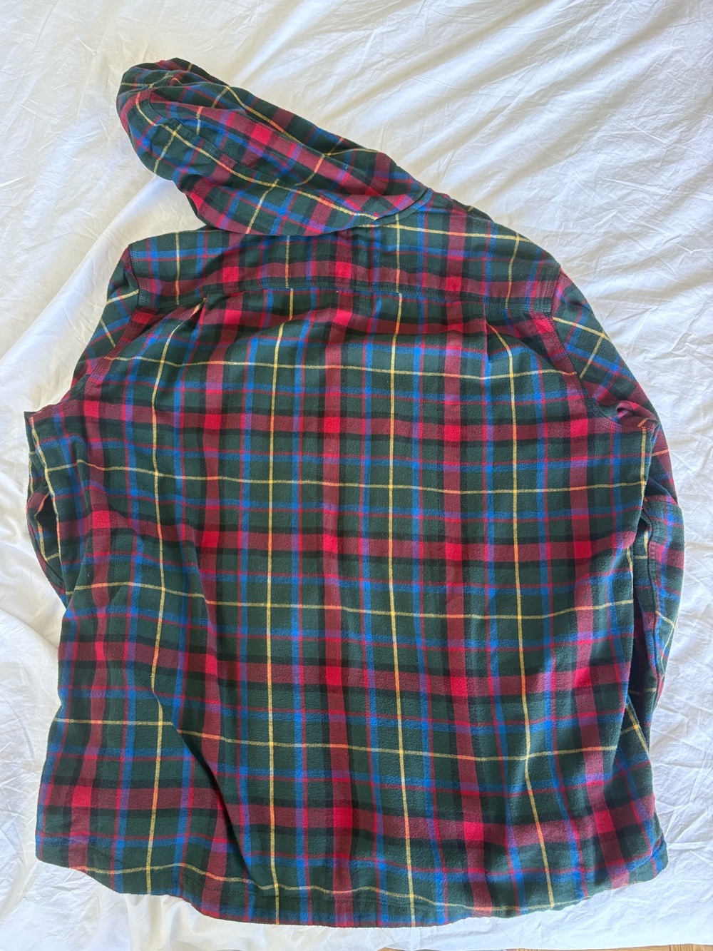 L.L. Bean Men's Plaid Flannel Hooded Shirt Jacket Shacket Size XL - Picture 2 of 9